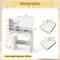 White Engineered Wood Vanity Table with Mirror and Storage Drawers Makeup Desk